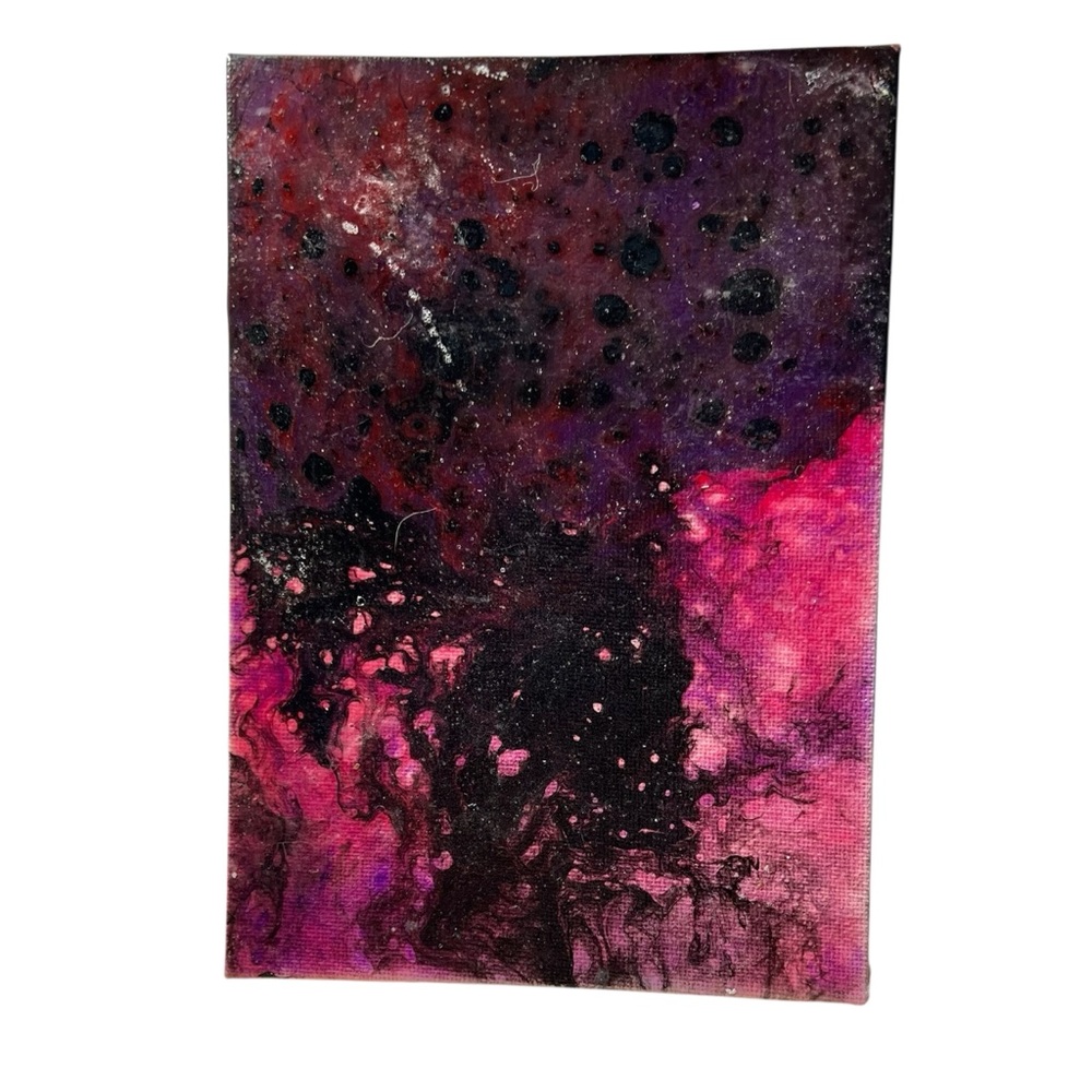 Abstract Pink and Black Canvas Art - Picture 1 of 3